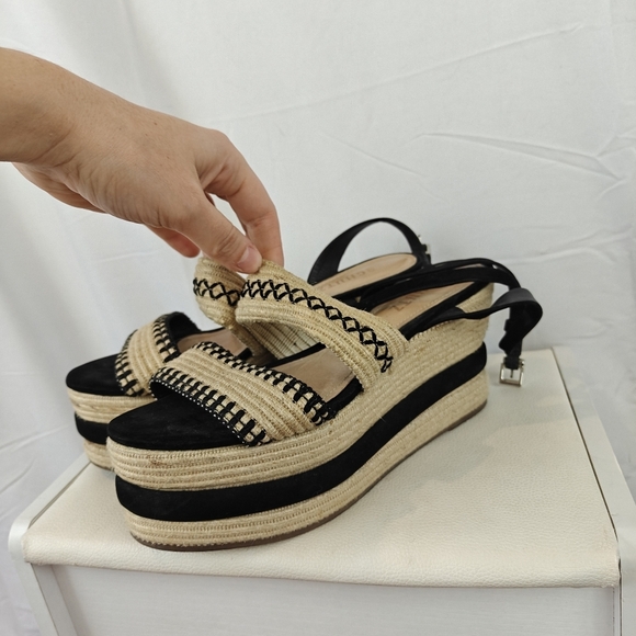 SCHUTZ Denes Platform Espadrilles In Black/Natural Size 7.5B - Picture 5 of 10